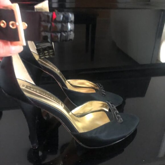 BCBGMaxAzria Black Rhinestone Heels - Picture 3 of 5